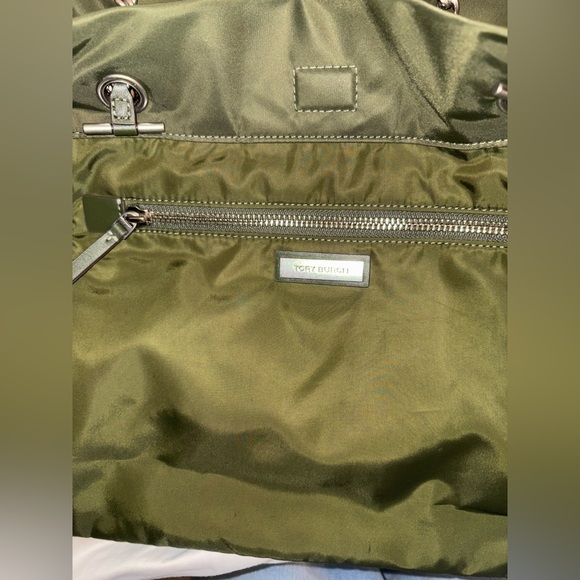 Tory Burch Olive Green Tote with Chain Straps - Picture 3 of 6